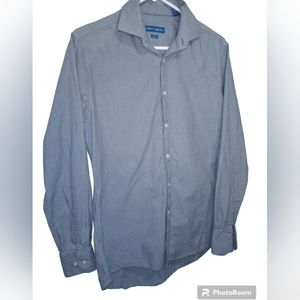 Vince Camuto Shirt, Adult Men 15.5/34-35 Blue Button Down Slim Fit Casual Shirt